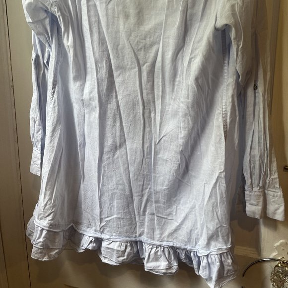 Women's Soft Surroundings Pastel Blue Tunic Blouse - Picture 3 of 7